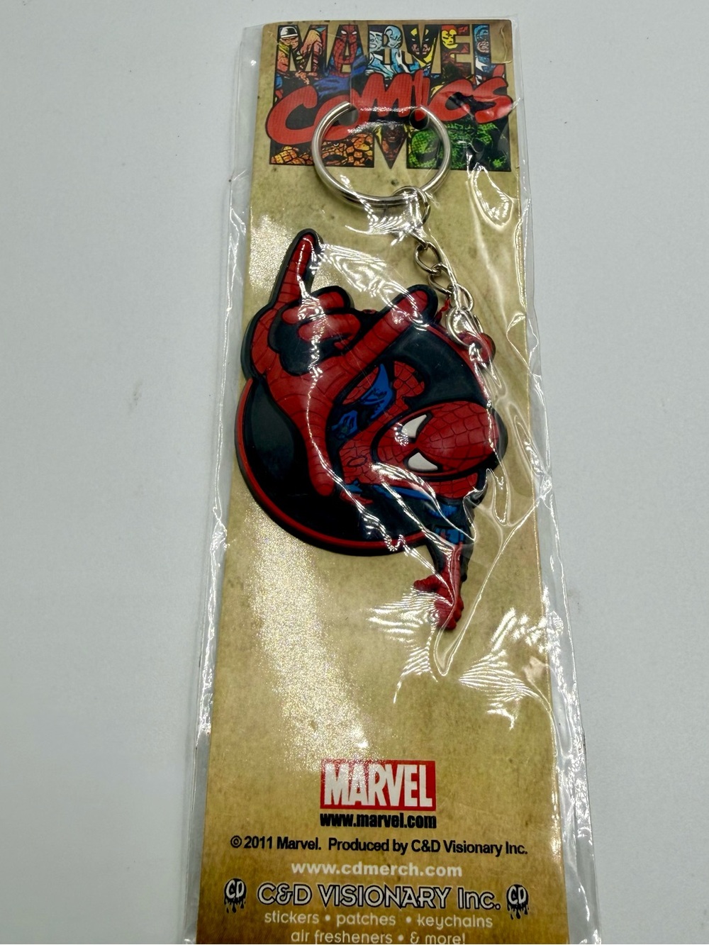 Marvel Spider-Man Red and Black Rubber Keychain